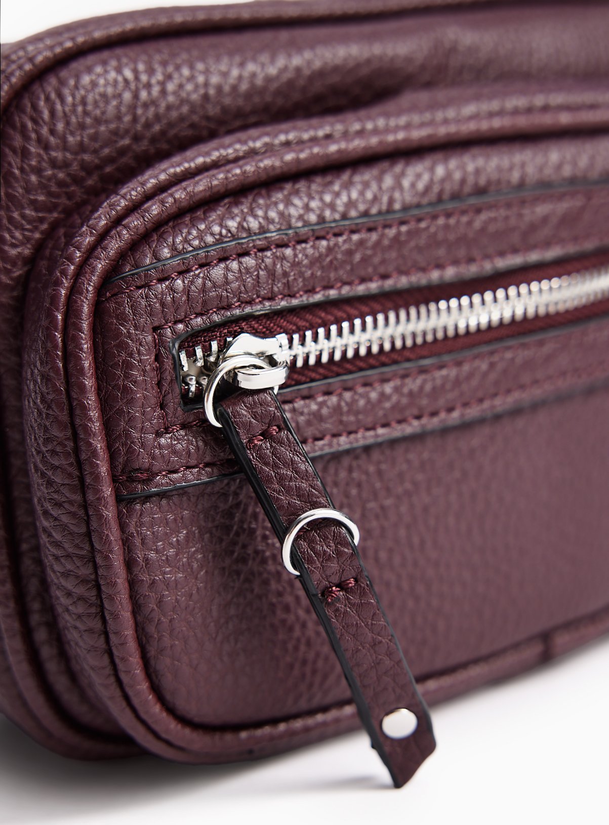 Dark Red Zip Front Boxy Camera Bag One Size - Image 3 thumbnail